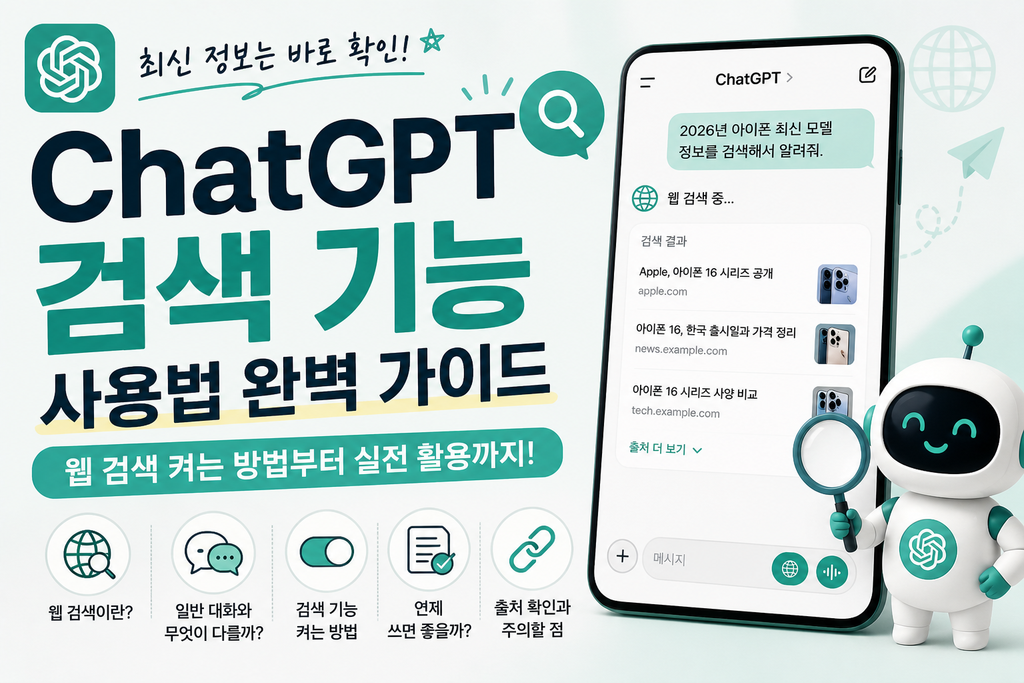 ChatGPT 검색 기능 사용법을 안내하는 대표 이미지