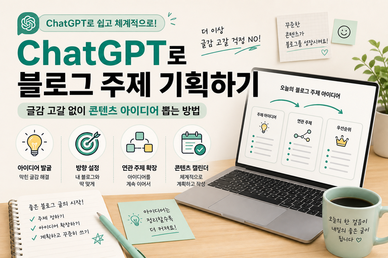 ChatGPT로 블로그 주제 기획하는 방법을 안내하는 대표 이미지