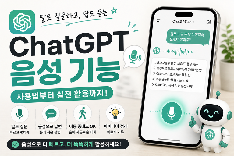 ChatGPT 음성 기능 사용법을 안내하는 대표 이미지