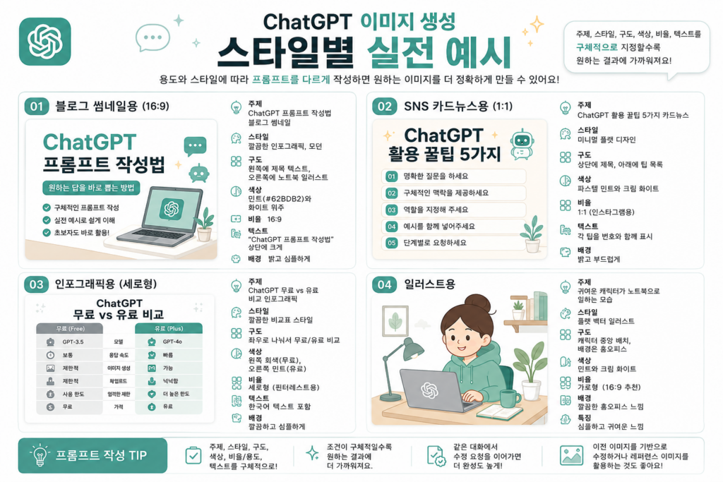 ChatGPT 이미지 생성 스타일별 실전 예시 모음