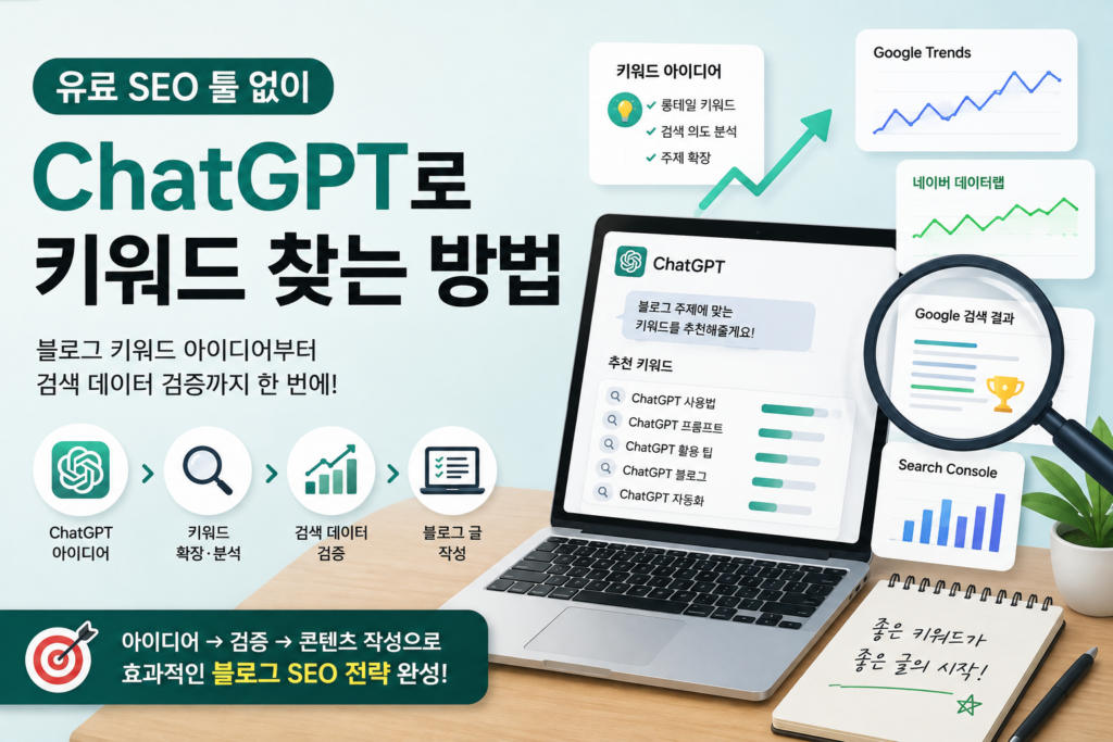 ChatGPT로 키워드 찾는 방법을 안내하는 대표 이미지