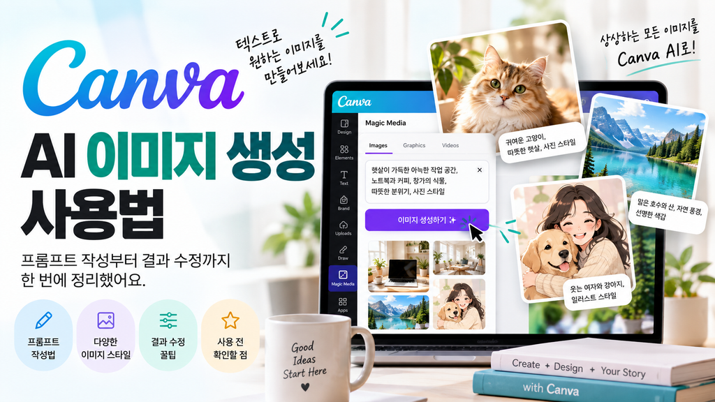 Canva AI 이미지 생성 사용법을 안내하는 대표 이미지
