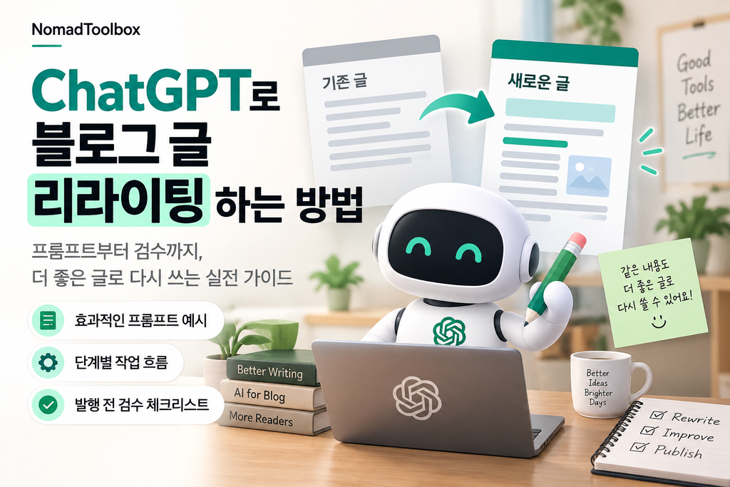 ChatGPT 블로그 리라이팅하는 방법을 안내하는 대표 이미지