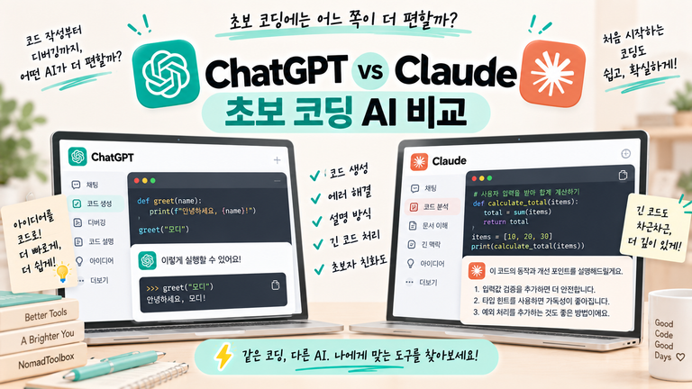 ChatGPT vs Claude, 코딩은 뭐가 더 편할까? 초보자 기준 비교