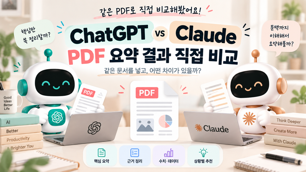 ChatGPT vs Claude PDF 요약 비교를 안내하는 대표 이미지